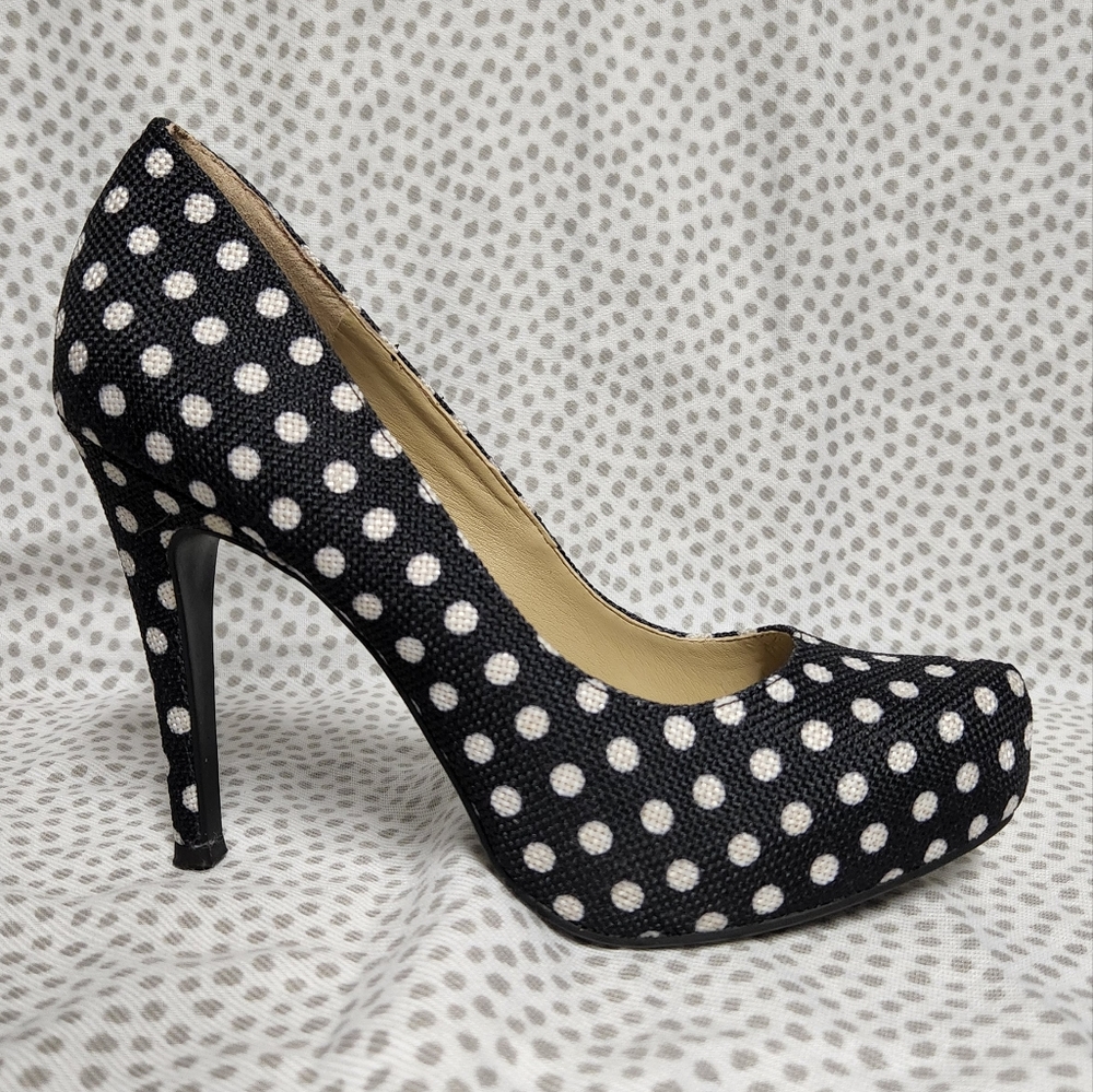 BCBGENERATION Parade Navy Polkadot Heel